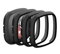 AMCC Cases compatible with Fitbit Sense/Fitbit Versa 3 Screen Protector, Hard PC Plated Full Coverage Screen Bumper Full Sensitive Cover (Black+Black+Black+Black)