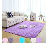 AMCER Area Carpet 90x190cm, Dense Pile Rug, Multipurpose Soft Touch, Modern Bedroom Living Room Area Rugs Non Shed - Purple