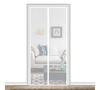 AMCER Magnetic fly screens 150x200cm, Fly screens for doors, Pet and Kid Friendly Reinforced, For Balcony Sliding Living Room Children's Room - White