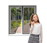 AMCER Magnets Screen Doors 95x220cm, Magnetic Screen Curtain, Automatically closed Foldable magnetic screens for patio doors for Living room/Patio door - black