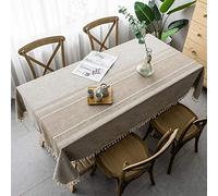 AMCER Table Cloth 130x280cm, Decorative Table Cloth, Anti-fading, Heat and Moisture Resistance, for Restaurant, Birthday, Party, Wedding - Light brown