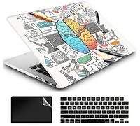 AMCJJ Compatible with MacBook Air 13 Inch Case 2022 2021 2020 Release A2337 M1/A2179 with Retina & Touch ID, Plastic Hard Shell Case & Keyboard Cover & Screen Protector - Left Right Brain