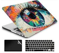 AMCJJ Compatible with MacBook Pro 16 Inch Case 2023/2022/2021 Release M2 A2780/A2485 M1 Pro/M1 Max Chip with Touch ID, Plastic Hard Shell Case & Keyboard Cover & Screen Protector - Evil Eye