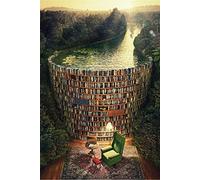 AMCJJ Jigsaw Puzzles for Adults 1000 Pieces,Wooden Puzzles 29.5 x 19.7 in,Bookshelf Canal