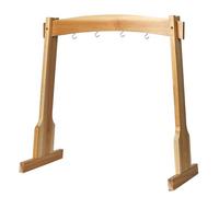 Amcortn 14" Gong Stands, Wind Chimes Wood Stand with Base for 1 Gong or 4 Chimes, Light & Portable Multipurpose Stand, Easy Assembly for Sound Healing, Meditation, Yoga