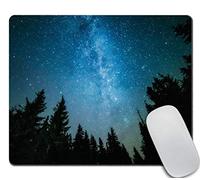 Amcove Beautiful Night Sky Mouse Pad, The Milky Way and The Trees Mouse Pad,Sublime Forest Nature View Rectangle Non-Slip Rubber Mousepad Gaming Mouse Pad