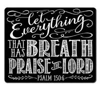 Amcove Funny Quote Mouse Pad, Christian Bible Verse Quote Let Everything That has Breath Praise The Computer Mouse Pad 9.5 X 7.9 Inch (240mmX200mmX3mm)