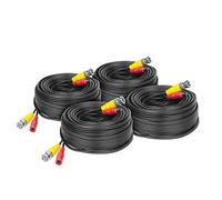 Amcrest 4-Pack 4K Security Camera Cable 60FT BNC Cable, Camera Wire CCTV, Pre-Made All-in-One Video and Power Cable for Security Camera, HDCVI, HDTVI Camera, Analog, DVR (4PACK-SCABLE4K60B-PP)