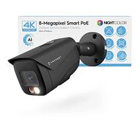 Amcrest UltraHD 4K (8MP) IP PoE AI Camera, FOV 129°, 49ft Color Nightvision, Security Outdoor Bullet Camera, Human & Vehicle Detection, Active Deterrent, 4K @15fps, IP8M-2796EB-AI (Black)