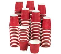 AMD Nexus 25 X 12oz Red Ripple Coffee Cups - Insulated Triple Walled Takeaway Coffee Cups - Reusable Cups for Hot and Cold Drinks for Christmas, Birthdays Parties