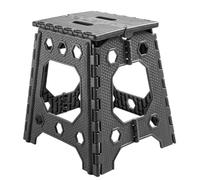 AMD Nexus Strong Plastic 15 Inch Black Folding Step Stool - Premium Compact and Lightweight Anti Slip Foldable Stool with Handles for Kids and Adults