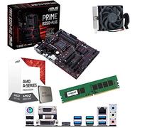 AMD Quad Core A10 9700 3.5Ghz CPU with Radeon R7, ASUS Prime B350-PLUS Motherboard & 4GB 2133Mhz Crucial DDR4 RAM Pre-Built Bundle