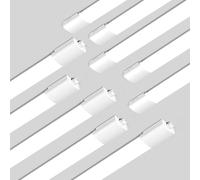 Amdelne 10 Pack 6000K LED Batten Light, Waterproof Plug in Ceiling Light, 150CM Daylight Garage Lighting, 45W 4950 Lumen Shed Light, 5FT LED Batten Lights for Loft Workshop Warehouse Basement Office