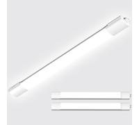 Amdelne 2ft LED Batten Lights 2 Pack, 6000K Daylight Plug in Ceiling Light, IP65 Outdoor Lighting, Linkable Strip Lights for Garage, Shed, Loft, Kitchen, Wall, Basement, Office, Warehouse, 18w 60cm