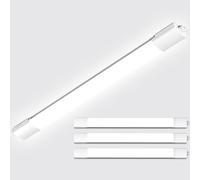 Amdelne 2ft LED Batten Lights 3 Pack, 6000K Daylight Plug in Ceiling Light, IP65 Outdoor Lighting, Linkable Strip Lights for Garage, Shed, Loft, Kitchen, Wall, Basement, Office, Warehouse, 18w 60cm