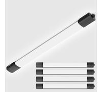 Amdelne 5ft LED Batten Lights 4 Pack, Waterproof LED Ceiling Light, 6000K Daylight Tube Lighting, Linkable Plug in Strip Light for Garage, Shed, Loft, Office, School, Workshop, Warehouse, 45w 150cm