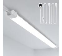 Amdelne Led Batten Light, 4FT 120CM, 36W Plug in Wall Light Shed Loft Light, IP65 Plug in Ceiling Light Strip for Garage Lighting, Office, Bedroom, Kitchen, Shed,Outdoor,Tube Light