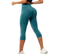 AMDOLE Anti Cellulite Compression 3D Leggings for Women UK High Waisted Tummy Control Body Sculpting Yoga Pants Ladies Cropped Leggings Gym Running Workout Trousers Sky Blue L
