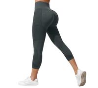 AMDOLE Anti Cellulite Compression 3D Leggings for Women UK High Waisted Tummy Control Body Sculpting Yoga Pants Ladies Cropped Leggings Gym Running Workout Trousers 2-Grey L