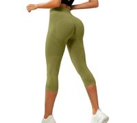 AMDOLE Anti Cellulite Compression 3D Leggings for Women UK High Waisted Tummy Control Body Sculpting Yoga Pants Ladies Cropped Leggings Gym Running Workout Trousers 1-Army Green S