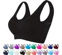 AMDOLE Breathable Cool Liftup Air Bras, 2025 New Largeize Air Bra Breathable and Comfortable Meshports Bra for Women Plusize for Women Ladies No Underwire Sports Bras Black