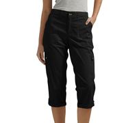 AMDOLE Cargo Shorts for Women UK Ladies Knee Length Shorts Cargo Capri Pants with Multiple Pockets Summer Elasticated Waist Cropped Trousers Outdoor Hiking Work Travel Golf Short Black XL