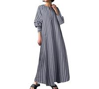 AMDOLE Casual Dresses for Women Knee Length Women's Muslim Abaya Dress Prayer Dress Full Length Kaftan with Hijab Dubai Maxi Dress Teen Dresses Casual Black