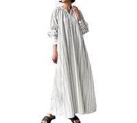 AMDOLE Fitted Dresses Women's Muslim Abaya Dress Prayer Dress Full Length Kaftan with Hijab Dubai Maxi Dress Woman's Casual Dresses White