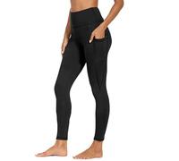 AMDOLE Gym Leggings for Women with Pockets High Waisted Leggings Soft Elastic Tummy Control Slim Trousers Ladies Sports Workout Running Yoga Pants Black XXL