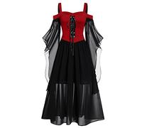 AMDOLE Halloween Victorian Dresses Plus Size Skirt Gothic Dress Medieval Costume Evening Party Prom Cocktail Swing Glad Rags Vintage Elegant A-line Costumes,Halloween Dress for Women