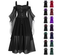 AMDOLE Halloween Victorian Dresses Plus Size Skirt Gothic Dress Medieval Costume Evening Party Prom Cocktail Swing Glad Rags Vintage Elegant A-line Costumes,Halloween Dress for Women