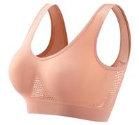 AMDOLE Ladies Bras Non Wired Full Support Sports Bras for Women Kulken Bra 2025 New Breathable Anti-Saggy Breasts Bra Cool Liftup Air Summer Comfort Mesh Bra Pink Medium