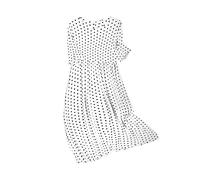 AMDOLE Leaf Dress Polka Dot Dress Summer Mid Length Dress A Line Dress for Women plus Size Dress for Women White
