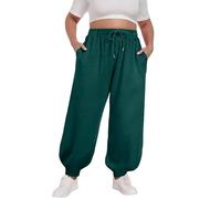 AMDOLE Patterned Trousers Cotton Leggings Ladies Summer Trousers Jogging for Women UK Track Suit Bottoms for Women UK Flexipants Sports Pants Casual Work Clothes Work Joggers Green XXL
