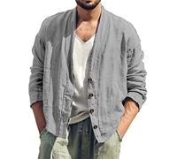 AMDOLE Plus Size Long Coat Mens Cable Knit Cardigan Sweater Shawl Collar Loose Fit Long Sleeve Casual Cardigans Big and Tall Coat (A1-Grey, XXXL)