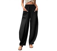 AMDOLE Prime Deals of The Day Today Only Winter Trousers Women Cargo Leggings Womens with Pockets Magic Trousers Ladies UK Crop Pants for Women Casual Summer Plus Size Joggers for Women 24-26 Black