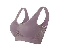 AMDOLE Push up Bras for Women Sports Bras for Women High Support Full Coverage Bras Supportive Cool Liftup Air Bras Breathable Push Up Yoga Bras Grey 7X-Large