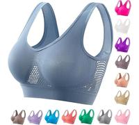 AMDOLE Strapless Bras for Large Breasts Sports Bras for Women High Support Full Coverage Bras Supportive Cool Liftup Air Bras Breathable Push Up Yoga Bras Blue Medium