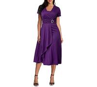 AMDOLE Summer Dresses for Women UK Night Dress Women UK Sexy White Wedding Dress Halloween One Shoulder Summer Dress Beach Accessories for Women 90S Outfits for Women Navy Blue Polka Dot Dress