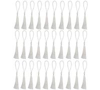 Amdonalo 30 PCS Bookmark Tassels, Mini Tassels Silky Tassels for Bookmarks Handmade Bookmark Tassels for Resin DIY Craft Supplies and Home Decor (White)