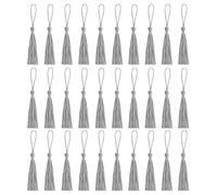 Amdonalo 30 PCS Bookmark Tassels, Mini Tassels Silky Tassels for Bookmarks Handmade Bookmark Tassels for Resin DIY Craft Supplies and Home Decor (Silverwhite)
