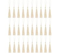 Amdonalo 30 PCS Bookmark Tassels, Mini Tassels Silky Tassels for Bookmarks Handmade Bookmark Tassels for Resin DIY Craft Supplies and Home Decor (Khaki)