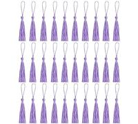 Amdonalo 30 PCS Bookmark Tassels - Silky Mini Tassels for Handmade Bookmarks, Resin DIY Craft Supplies and Home Decor (Light Purple)