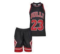 Amdrabola Chicago Michael Jordan Children's Basketball Jersey Kit, White, Red, Black, Comes with Shorts Basketball Fans (4-13 Years)