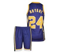 Amdrabola Lakers Children's Basketball Jersey Kit, Black, Yellow, Comes with Shorts Basketball Fans (4-13 Years)