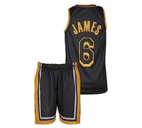 Amdrabola Lakers Lebron James Children's Basketball Jersey Kit, Black, Comes with Shorts Basketball Fans (128, Black)