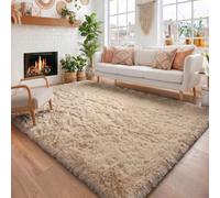Amdrebio Beige Boho Fluffy Area Rug 5x8 for Living Room Bedroom Nursery | Shag Cozy Soft Plush Fuzzy Tan Kids Carpet, Preppy Dorm Classroom Playroom Home Decor, Neutral Aesthetic, Baby Toddler Corner