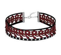 AMDXD Gothic Choker Collar for Women, Hollow Flowers with Rivet Necklace, Punk Chain, Spikes, Skirt, Collar, Cosplayer, Stainless Steel, No cubic zirconia
