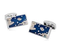 AmDxD Men's Cufflinks Wedding Cloud Cufflinks 2.5 x 1.2 cm, Yellow/Blue (Men's Gift) Blue
