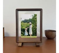AMDXD Photo Frame A4 Walnut, Table Top Portrait Frame Horizontal & Vertical, Rectangle Picture Frame, Wooden Picture Frame, Photo Size 21 x 30 cm